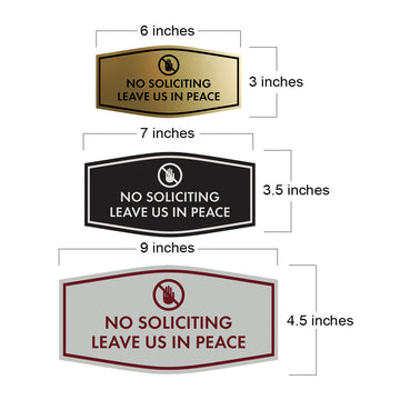 Fancy No Soliciting Leave Us In Peace Wall or Door Sign
